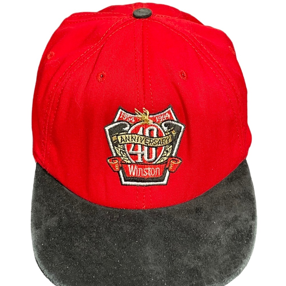 Vtg Winston NASCAR Snapback Hat Cap 40th Anniversary 1994‎  USA Made Red Black